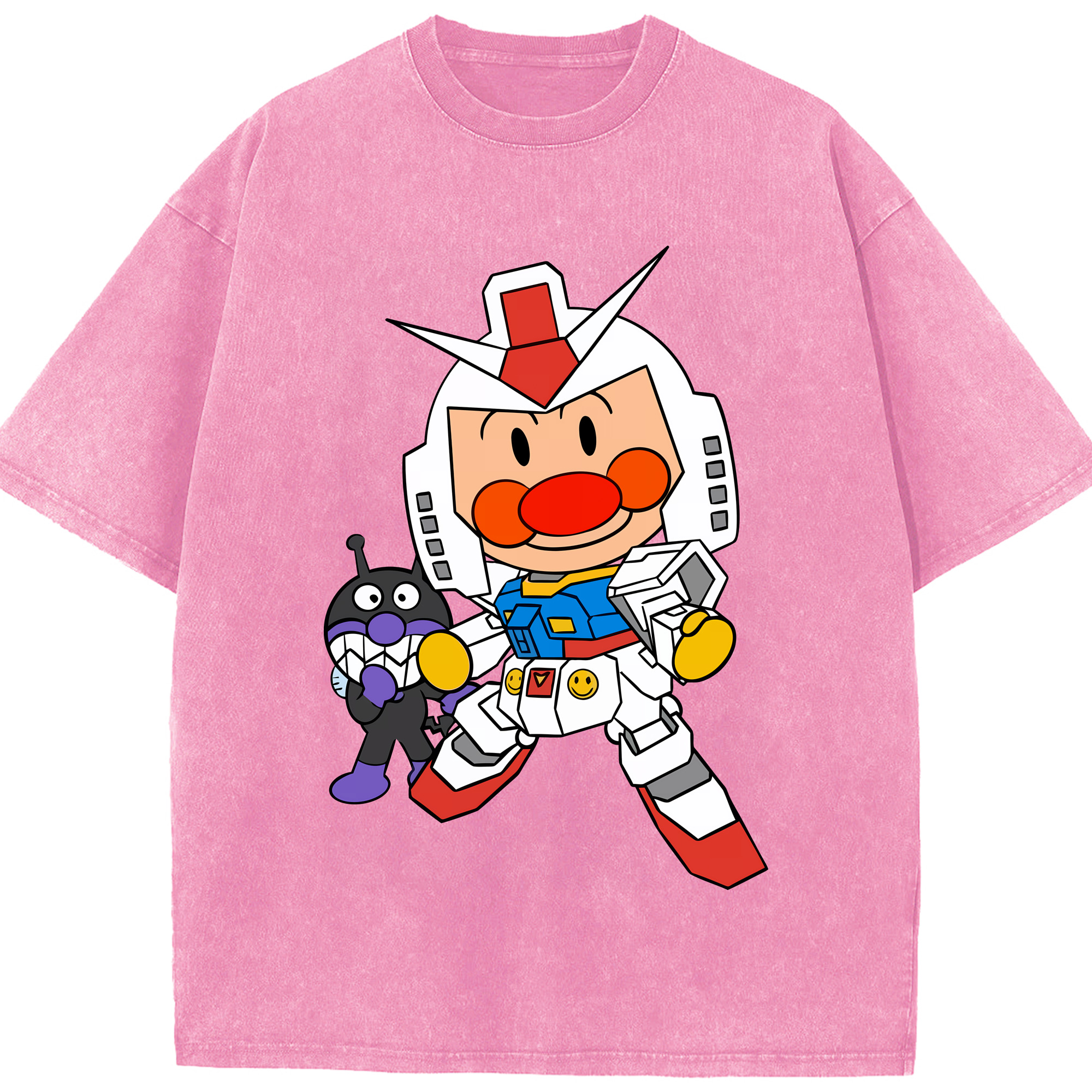 （画像用） アンパンマン Anpanman 綿100% ヴィンテージ風 半袖Tシャツ（フロントプリント）